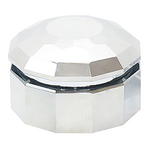 PORTA JÓIAS DE CRISTAL PRATA 10.5CM X 10.5CM X 6,8CM