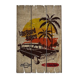 PLACA MADEIRA GM BEACH LONG BOARD RIDERS COLORIDO 35 X 50 X