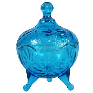 POTE VIDRO MY LOVELY GRANMA AZUL 9.5 X 9.5 X 13 CM