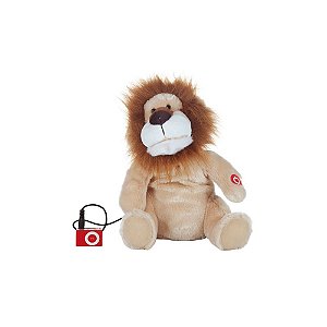 CAIXA DE SOM ANIMADA PELUCIA LION MARROM 26 X 19 CM
