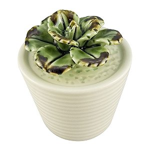 VASO COM SUCULENTA DE CERAMICA 7,4CM X 7,4CM X 8CM