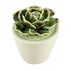 VASO COM SUCULENTA DE CERAMICA 7,3CM X 7,3CM X 9,8CM