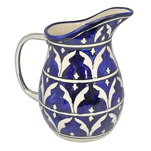 JARRA DE CERAMICA COM HASTE EM METAL