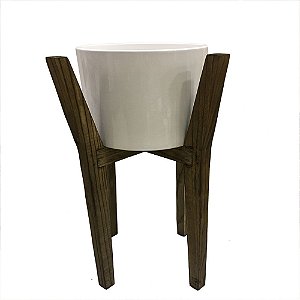 CACHEPOTS DE CERAMICA BRANCO E MARROM