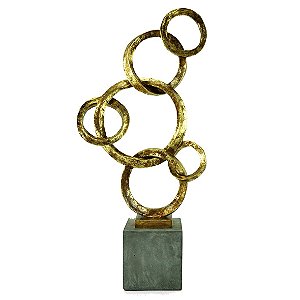 PECA DECORATIVA DE RESINA COM A BASE DE CIMENTO 26CM X 11CM