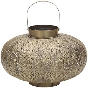 LANTERNA DECORATIVA DE METAL DOURADA