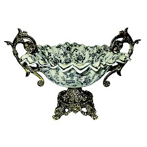 FRUTEIRA DECORATIVA DE PORCELANA 47CM X 32CM X 31CM