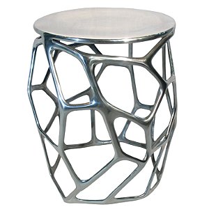 SEAT GARDEN EM ALUMINIO PRATEADO 38CM X 46CM