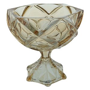 CENTRO DE MESA BRUXELAS COM PE EM CRISTAL ECOLOGICO D24XA23,5COR AMBAR