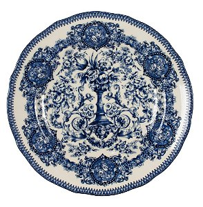 PRATO DE SOBREMESA ENGLISH BLUE EM PORCELANA 21.5CM