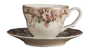 JOGO DE 12 PEÇAS PARA CHÁ ABINGTON ROSE GOLD EM PORCELANA 150ML