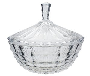 POTICHE SQUARE EM CRISTAL ECOLOGICO D25XA21CM TRANSPARENTE