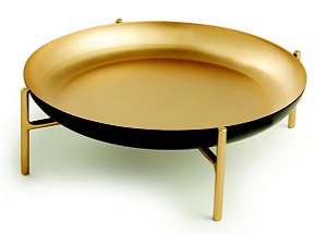 CENTRO DE MESA PRETO E DOURADO EM METAL