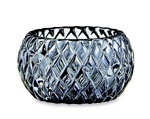 PORTA-VELAS FUME EM VIDRO