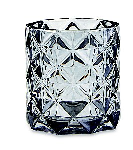 PORTA-VELAS FUME EM VIDRO