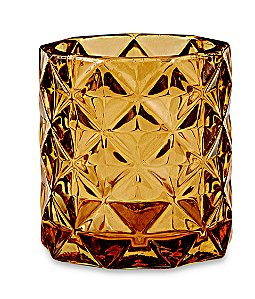PORTA-VELAS AMBAR EM VIDRO