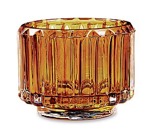 PORTA-VELAS AMBAR EM VIDRO