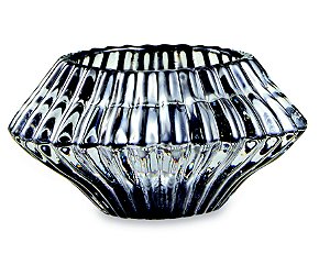 PORTA-VELAS FUME EM VIDRO