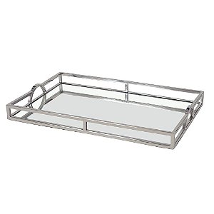 BANDEJA RETANGULAR EM ACO INOX ESPELHADA L56XP36XA6CM