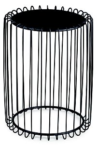 KIT MESA LATERAL PRETA  EM METAL - 2 PCS