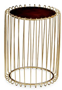 KIT MESA LATERAL DOURADA EM METAL - 2 PCS