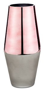 VASO MOCCA E ROSE GOLD EM VIDRO