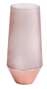 VASO NUDE E ROSE GOLD EM VIDRO