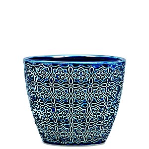 KIT CACHEPOT AZUL EM CERAMICA - 3 PCS