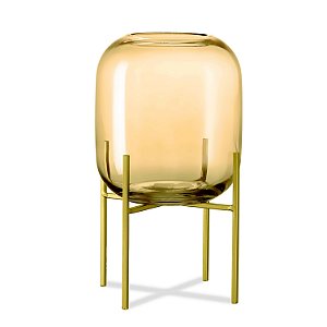 VASO CHAMPANHE EM VIDRO COM SUPORTE