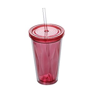 COPO DE ACRÍLICO KALIDESCOPE TRIPLA PAREDE 560ML VERMELHA