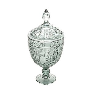 POTICHE DECORATIVO CRISTAL C/PÉ PRINCESS VERDE 15x32cm