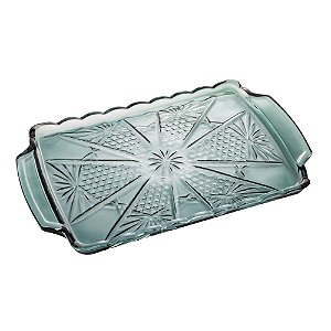 TRAVESSA CRISTAL RETANGULAR PRINCESS VERDE 35x21cm