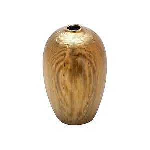 VASO DECORATIVO PORCELANA DOURADO 15x25cm