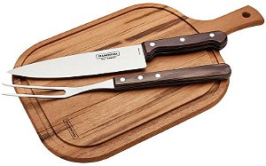 JOGO CHURRASCO INOX 3PC POLYWO CAS