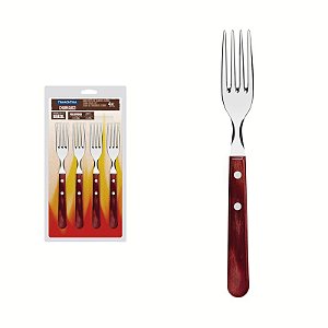 CONJ GARFOS INOX 4PC POLYWOOD VER