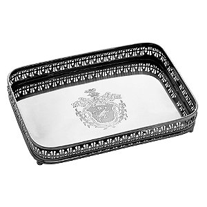 BANDEJA METAL C/PÉ ROMA BLACK 27x18x5cm