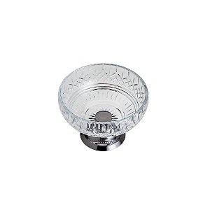 CENTRO DE MESA CRISTAL C/PÉ AÇO LYS BLACK 25cm