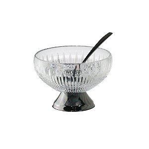 CJ 4 BOWLS VIDRO C/4 COLHERES P/SOBREMESA QUEEN BLACK