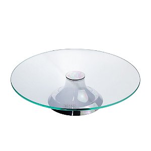 PRATO P/BOLO VIDRO C/PÉ MONACO BLACK 33cm
