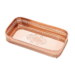 BANDEJA METAL C/PÉ ROMA ROSE 33x16x6cm