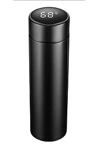 GARRAFA AÇO INOX PRETA PAREDE DUPLA 5000ML COM INFUSOR E TERMÔMETRO DIGITAL