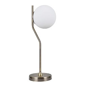 ABAJUR VIVA FRENCH GOLD E BRANCO (D)17CM (A)49CM  1XE27 BOLINHA 5W