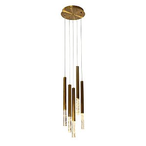 PENDENTE VITA BRONZE E TRANSP (D)28CM (A)51CM  5X4W 3000K 1000LM