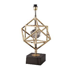 BASE PARA ABAJUR VENETO DOURADO E PRETO (D)22.5CM (A)50CM  1XE27 40W