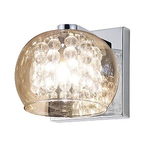 ARANDELA SOHO CROMADO TRANSP E AMBAR (C)16CM (L)13CM (A)12CM  1XG9 25W