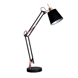 ABAJUR SCOPE PRETO E COBRE (D)15CM (A)72CM  1XE27 40W