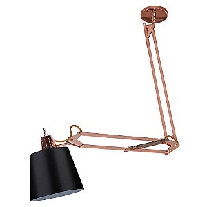 PENDENTE SCOPE COBRE E PRETO (D)25CM (A)142CM  1XE27 40W