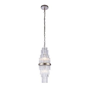 PENDENTE SANSA DOURADO E TRANSP (D)20.5CM (A)55CM  2XE14 80W