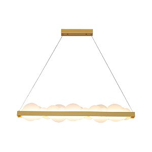 PENDENTE POEMA DOURADO E BRANCO (C)100CM (L)6CM (A)12CM  1X34W 3000K 1700LM