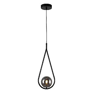 PENDENTE PINGO PRETO E FUME (D)18CM (A)30CM  1XG9 25W